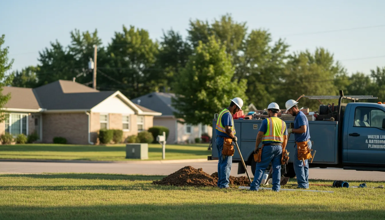 Residential water line and bathroom plumbing service in Stafford, OH